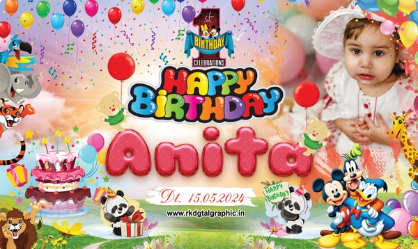 thumbnail Anita 1st Birthday Flex Banner 5x3
